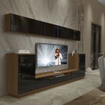 Decoraktiv Trendstyle 9S Mdf Ceviz Siyah Tv Sehpa Ünitesi