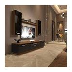 Decoraktiv Trendstyle Ceviz Siyah 5d Mdf Tv Ünitesi Tv Sehpası