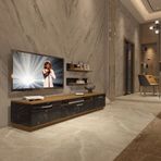Decoraktiv Trio 4 Mdf Tv Ünitesi Tv Sehpası - Pera Siyah Mermer