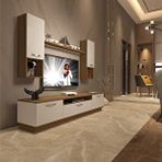 Decoraktiv Trio 5da Mdf Tv Ünitesi Tv Sehpası - Pera - Beyaz Çok Renkli