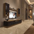 Decoraktiv Trio 5das Mdf Tv Ünitesi Tv Sehpası - Pera Siyah Mermer