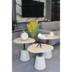 DECORAMİS Torino Zigon Sehpa Traverten Mdf - Zigon Sehpa 3'lü