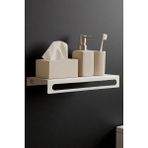 Decoramo Home Dekoratif Modern Duvar Rafı Metal Duvar Rafı Banyo Rafı Ofis Rafı Salon Rafı Petek Üstü Rafı - Beyaz