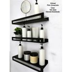 Decoramo Home Dekoratif Modern Duvar Rafı Metal Duvar Rafı Banyo Rafı Ofis Rafı Salon Rafı Petek Üstü Rafı - Siyah