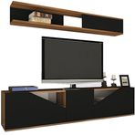 Decoratika Taç Ceviz Siyah Tv Ünitesi