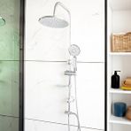 Decordem Banora Lux Yuvarlak Duş Sistemi,2 Fonksiyon El Duşu Takımı, Paslanmaz Çelik, Standart Sabunluk, Krom