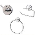 decordem evinizi gülümsetin Banora Basic 3'lü Banyo Seti, Paslanmaz Metal, Krom