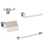 decordem evinizi gülümsetin Banora Ikon 4'lü Premium Lux Banyo Seti Lux, Pirinç Paslanmaz, Krom