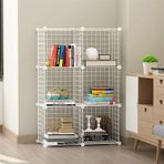 Decorelax 6 Bölmeli Tel Küp Çok Amaçlı Organizer Raf Beyaz 33cm Mutfak, Oyuncak, Kiler, Depolama Rafı