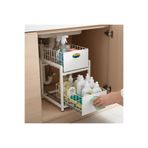 Decorelax Beyaz 2 Çekmeceli Organizer Sepet – 25X42 Cm, Raylı Sistem, Çok Amaçlı Kullanım