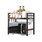 DECORELAX Ev Düzeni Uzmanı Siyah Mikrodalga Fırın Ve Mutfak Rafı – Tezgahüstü Modern Organizer, 59cm Genişlik