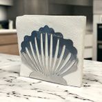 DECORELAX İstiridye Temalı Gümüş Metal Peçetelik Siyah