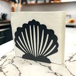 DECORELAX İstiridye Temalı Siyah Metal Peçetelik