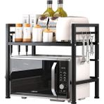 Decorelax Mikrodalga Fırın Rafı Modern Tasarım Metal Alaşım Siyah Renk İle Fonksiyonel Kullanım