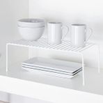 DECORELAX Tel Organizer Dolap Depolama Rafi 6'li Set 22x40cm Beyaz Siyah