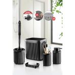 Decorev 5 Parça Siyah Click Kapaklı Silikon Fırçalı Taşıma Kulplu Banyo Seti – 5 Litre