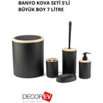 Decorev 5'li Banyo Seti Siyah Tuvalet Kova Wc Set