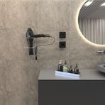 Decorev DC-4792 Dekoratik Krom Yapıştırmalı Fön Banyo Metal Saç Kurutma Fön Makinesi Askısı Krom