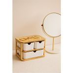 Decorev Doğal Bambu Çok Amaçlı 3 Gözlü Çekmeceli Organizer Br-6711 Beyaz