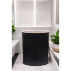 Decorev Lüks Ahşap Desenli Banyo Mutfak Çöp Kovası - Siyah - 20