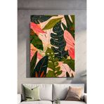 DECORIO HOME Modern Bohem Yaprak Temalı Dekoratif Kanvas Tablo- Duvar Tablosu -Canvas Tablo - Duvar Dekor