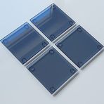 DECORITA 4'lü Takım | Cam Bardak Altlığı | 10cm X 10cm | (FÜME)