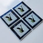 DECORITA 4'lü Takım | Harfli Tasarım Cam Bardak Altlığı | 10cm X 10cm | (Y HARFİ)