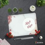 Decorita Afiyet Olsun | Pudra Pembe Çiçekler | Cam Kesme Tahtası - Cam Kesme Tablası | 30cm x 40cm - 30 x 40 cm