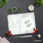 Decorita Afiyet Olsun | Taş Görünümlü | Cam Kesme Tahtası - Cam Kesme Tablası | 30cm x 40cm - 30 x 40 cm
