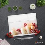 Decorita Beyaz Mum Desen | Cam Kesme Tahtası - Cam Kesme Tablası | 30cm x 40cm