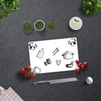 DECORITA Beyaz Tahta | Cam Kesme Tahtası (20cm x 30cm)