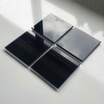 Decorita Cam Bardak Altlığı | 4'lü Takım Düz Renk - Siyah | 10cm X 10cm