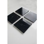 Decorita Cam Bardak Altlığı | 4'lü Takım Siyah Mermer Görünümlü | 10cm X 10cm