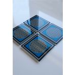 Decorita Cam Bardak Altlığı | 4'lü Takım Yaşam Çiçeği | 10cm X 10cm