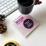 Decorita Cam Bardak Altlığı Burçlar İkizler Burcu 4'lü Takım 10 x 10 cm