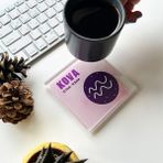 Decorita Cam Bardak Altlığı Burçlar - Kova Burcu 4'lü Takım 10 x 10 cm