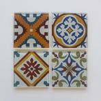 Decorita Cam Bardak Altlığı | Çini Desen | 4'lü Takım | 10CM x 10CM - 4 Adet