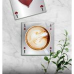 Decorita Cam Bardak Altlığı | Iskambil Bardak Altlığı | 4'lü Takım | 10CM x 10CM - Renkli