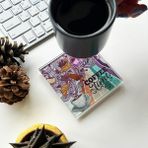 Decorita Cam Bardak Altlığı Retro Coffee 4'lü Takım 10 x 10 cm