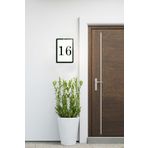 Decorita Cam Kapı Numarası - Cam Yönlendirme Levhası | 16 Numara | Siyah Yazı | 14.8cm X 21 Cm