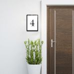 Decorita Cam Kapı Numarası - Cam Yönlendirme Levhası | 4 Numara | Siyah Yazı | 14.8cm X 21 Cm
