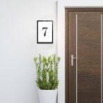 Decorita Cam Kapı Numarası - Cam Yönlendirme Levhası | 7 Numara | Siyah Yazı | 14.8cm x 21 cm