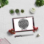 Decorita Cam Kesme Tahtası - Cam Kesme Tablası | Decorita Logolu - Kırmızı - Siyah | 20cm x 30cm - 20 x 30 cm
