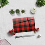 Decorita Cam Kesme Tahtası - Cam Kesme Tablası | Ekose Desen | 20cm x 30cm