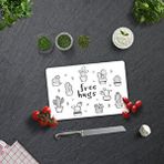 Decorita Cam Kesme Tahtası - Cam Kesme Tablası | Free Hugs | 20cm X 30cm Renkli