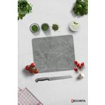 Decorita Cam Kesme Tahtası - Cam Kesme Tablası | Gri Mermer Görünümlü | 29cm X 34cm