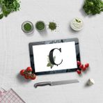 Decorita Cam Kesme Tahtası - Cam Kesme Tablası | Harfli Tasarım | 20cm x 30cm - Beyaz - C