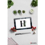 Decorita Cam Kesme Tahtası - Cam Kesme Tablası | Harfli Tasarım | H | 20cm X 30cm