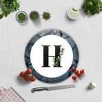 Decorita Cam Kesme Tahtası - Cam Kesme Tablası - Harfli Tasarım H Çap 32 CM