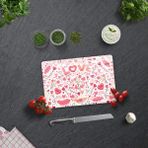 Decorita Cam Kesme Tahtası - Cam Kesme Tablası | Love - Renkli | - 20 x 30 cm